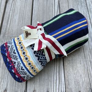 Baby Gap Fair Isle Crazy Stripe Diamond Fleece Knit Knitted Sweater Boy Blanket